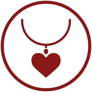 Grafik einer Kette mit Herzanhänger als Erinnerungsschmuck